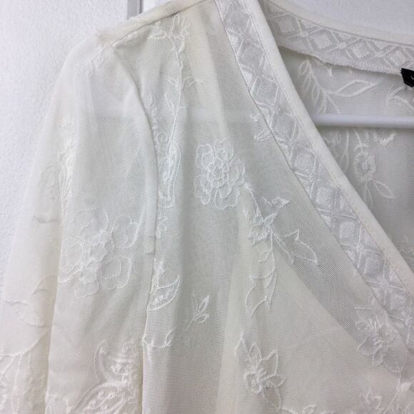White House Black Market Cream Embroidered Tunic S‎ - Picture 11 of 16